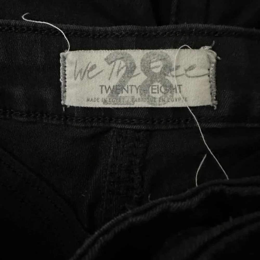 We The Free People Riley Slit Hem Skinny Jeans‎ Abyss Black Sz 28